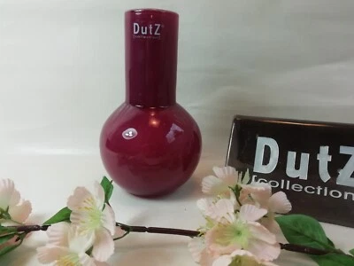 Dutz Vase Masa Raspberry bauchig Glas rund 18 cm Blumen rot hals kugel - Bild 1 von 4