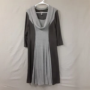 Robbie Bee Dress Size XL Pullover Long Sleeve, Cozy, Warm, Lined Gray & Black - Picture 1 of 7