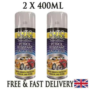 2 x 400 ml Klarlack Benzinbeständig Hochglanz Spray Aerosol Auto Extreme - Bild 1 von 2