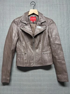 Guess women’s jacket brown leather long sleeve size XS - Image 1 of 4