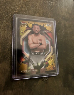 2024 Topps Finest UFC Merab Dvalishvili Gold Shimmer Refractor #20/39 - Image 1 of 2