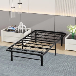 Twin Bed Frame Metal Platform Bed Frame Twin Size 14 Inch Mattress Foundation Bo - Picture 1 of 12