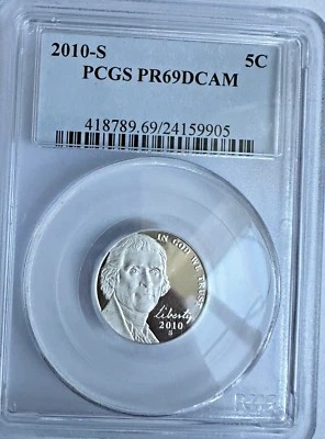 2010-S Jefferson PCGS PR69 DCAM 5c~PRISTINE- Looks Under Graded~#05/24/27/92 - Image 1 of 4