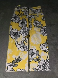 Size 6 River Island Yellow Floral Midi Skirt - Picture 1 of 3