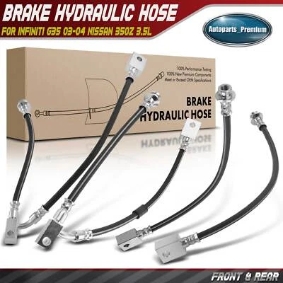 4x Manguera hidráulica de freno delantero y trasero para INFINITI G35 2003-2004 Nissan 350Z 3,5 L Foto 1 de 4