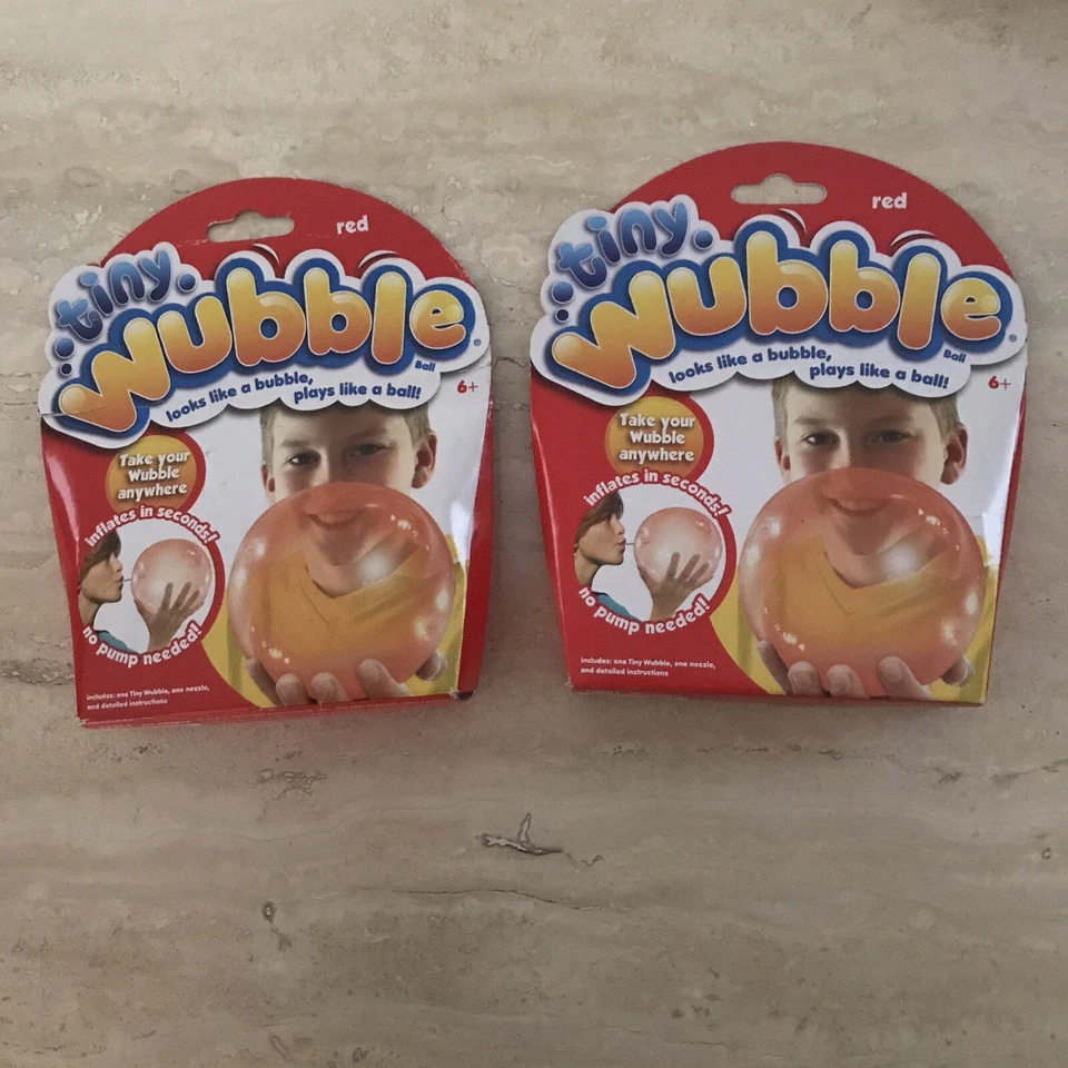 2 Tiny Wubble Bubble Inflatable Balls Red New - Image 1 of 1