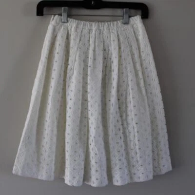 NWT Bonpoint Concert A-Line White Eyelet Embroidered Pleated Skirt 12  - Image 1 of 4