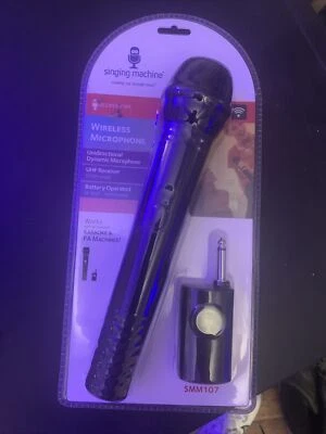 Singing Machine Unidirectional Dynamic Wireless Microphone Black | BRAND NEW  - Image 1 of 4