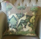 MEDIEVAL PACK WHIPPETS GREYHOUNDS DOG VELVET BACKED TAPESTRY CUSHION COVER ONLY