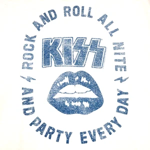 KISS LIPS SHIRT ADULT 2XL XXL WHITE Gene Simmons RETRO ROCK 70s METAL MENS NWT - Picture 1 of 13