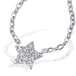 Goldmaid Kette Collier 585er Weißgold 11 Diamanten 0,10 ct. Glamour Echtschmuck - Foto 1 di 3