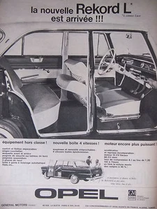 PUBLICITÉ DE PRESSE 1962 OPEL REKORD L EST ARRIVÉE - ADVERTISING - Picture 1 of 1