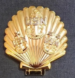 Awesome 2" USN Navy Chiefs Pride CPO Challenge Coin Anchor Holder Mermaid Shell - Picture 1 of 6