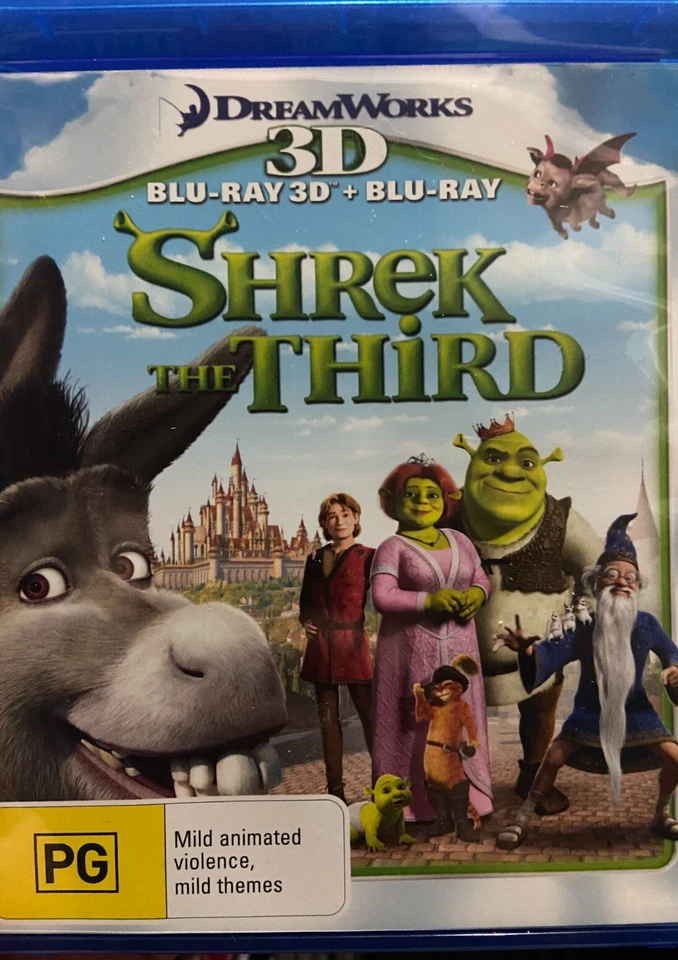 Shrek The Third 3D and 2D BLU RAY (2 discs) 2007 animated kids / family movie - Image 1 of 2