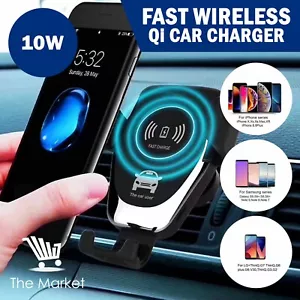 Wireless Car Charger Fast Qi Mount Holder for iPhone Samsung LG Huawei Automatic - Picture 1 of 12