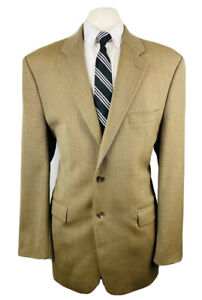 Ralph Lauren Mens 44L Brown/Tan Canada Wool Blazer Sport Coat Suit Jacket