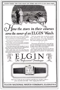 1924 Elgin Uhr: Sterne in ihren Kursen dienen dem Besitzer Vintage Druck Anzeige - Bild 1 von 1