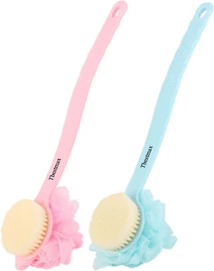 Tbestmax Loofah Back Scrubber Long Handle Shower Body Brush with Soft Mesh Spong - Picture 1 of 12