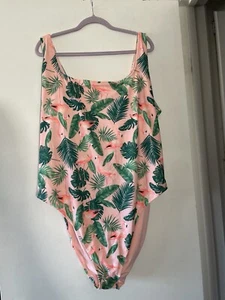 Old Navy Bathing Suit Size 4X One Piece Pink Flamingo Plus Cut Out Back NEW 965 - Picture 1 of 7
