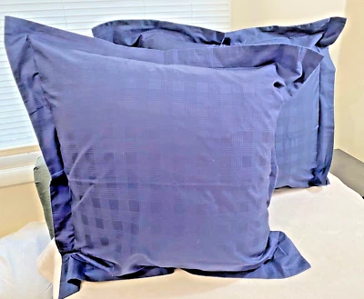 Ralph Lauren Home Euro Woven Plaid Sham темно-синий б/у в отличном состоянии 100% хлопок - Изображение 1 из 4