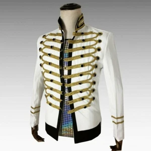 Giacca uomo ussaro artiglieria tunica uniforme batterista blazer cappotto gotico retrò - Foto 1 di 11