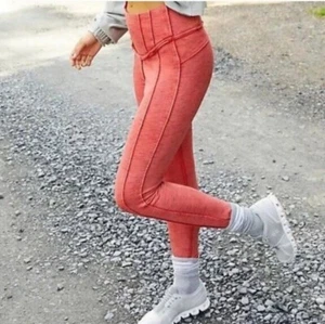 Free People US Size S FP Movement Hybrid Leggings Heathered Rose NEW Athleisure - Picture 1 of 12