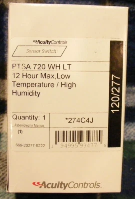 New! Acuity/Sensor Switch PTSA 720 WH LT 12-Hr Max, Low Temp/ High Humidity - Image 1 of 4