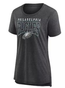 NEW Women’s NFL Charcoal Heather Gray Philadelphia Eagles SOFT T-Shirt Sz Large - Picture 1 of 5