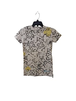 Volcom White Black Yellow Crewneck Top Juniors Medium 90s Y2K Skater Girl - Image 1 of 4