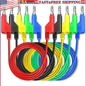 5PCS Stackable Banana to Banana Plug Test Lead Soft Cable for Multimeter - Picture 1 of 7