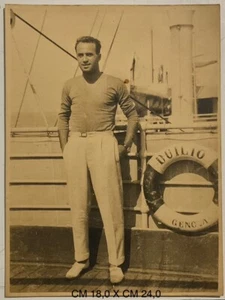 GIOVANNI FERRARI 2 VOLTE CAMPIONE DEL MONDO DI CALCIO FOTO NAVE DUILIO GENOVA - Foto 1 di 4