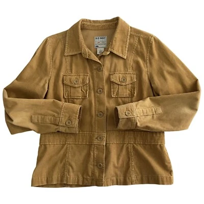 Chaqueta de Camionero Antigua Azul Marino De Colección Y2K Para Mujer Boho Indie Field Tostada Pana Talla L Foto 1 de 4