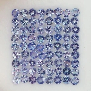 4.48CT GORGEOUS VVS 72PCS 2.5MM ROUND PURPLE VIOLET TANZANITE NATURAL - Picture 1 of 2