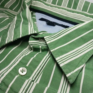Y2K 2009 Tommy Hilfiger Green Stripe Oxford Button Up Shirt Mens Sz XL Cotton - Picture 1 of 9