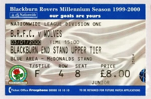 Blackburn Rovers v Wolverhampton Wanderers 1999-2000 Division One 01/03/2000 - Imagen 1 de 2