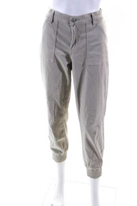 J Brand Womens Cotton Buttoned Ruched Zipped Jogger Pants Beige Size EUR27 - Picture 1 of 6