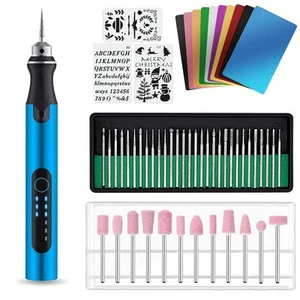 USB Engraving Pen with 47 bits,10Metal Business Card Blanks,Electric Engraver... - Picture 1 of 6