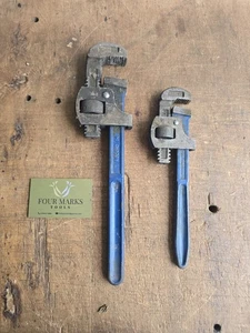 Record England 10" 14" Stilson Stilsons Pipe Wrench Grips Hand Tool - Foto 1 di 11