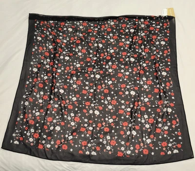 NEW, With Tags! Michael Kors Black Floral Scarf, One Size - Image 1 of 4