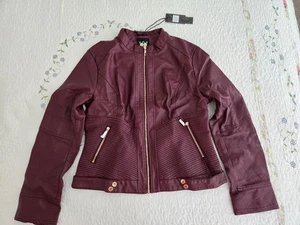 Giacca Motociclista Donna Lock and Love Full Zip Pannello Ecopelle Vino - XL - Foto 1 di 5