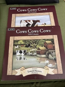 Lot 2 Cows Cows Cows 2020 2021 Wall Calendar Artwork Herrero Graphics Lang - Picture 1 of 13