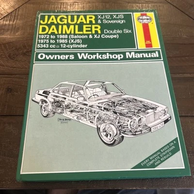 Jaguar XJ12 XJS Daimler Double Six 1972-1988 Haynes manual de reparo 12 cilindros HB - Imagem 1 de 2