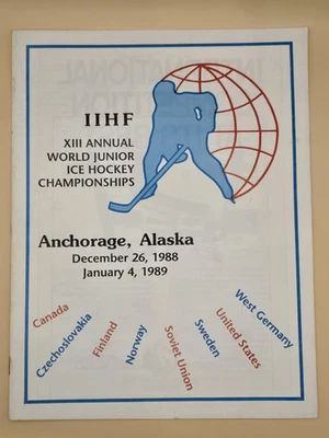 1989 World Junior Hockey Championship Program - USSR Gold -Bure Federov Mogiljny - Image 1 of 4