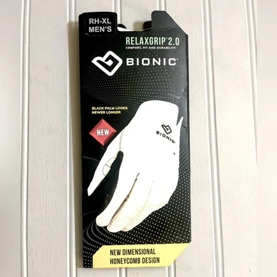Bionic RelaxGrip 2.0 Golf Glove Mens XL White Black Comfort Fit Durability NWOT - Image 1 of 4