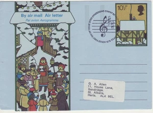 GB Stamps Aerogram / Air Letter APS41 - 10 1/2p Tree,Carols, Christmas 1978 USED - Picture 1 of 1