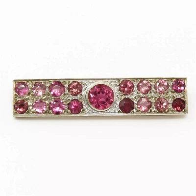 Broche broche de turmalina de corte redondo de 4 quilates creado en laboratorio en acabado dorado de dos tonos de 14 quilates Foto 1 de 4