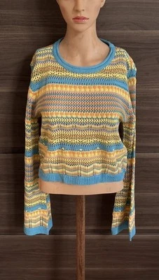 Suéter Anthropologie Exuberante Colorido Tejido Crochet Para Mujer Mediano Boho Nuevo con Etiquetas $64 Foto 1 de 4