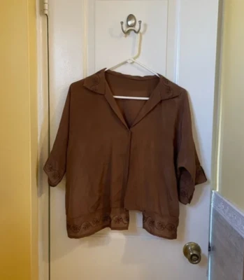 Chaqueta bordada marrón vintage años 20 Foto 1 de 4