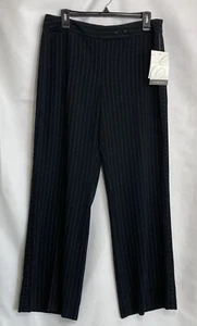 EMMA JAMES STRETCH WOMEN'S SIZE 14 PETITE BLACK PIN STRIPE DRESS PANTS - Picture 1 of 5