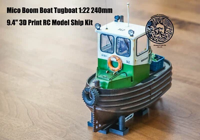 Mico Boom Boat Tugboat 1:22 240mm 9.4" 3D Print RC Model Ship Kit - Image 1 of 4